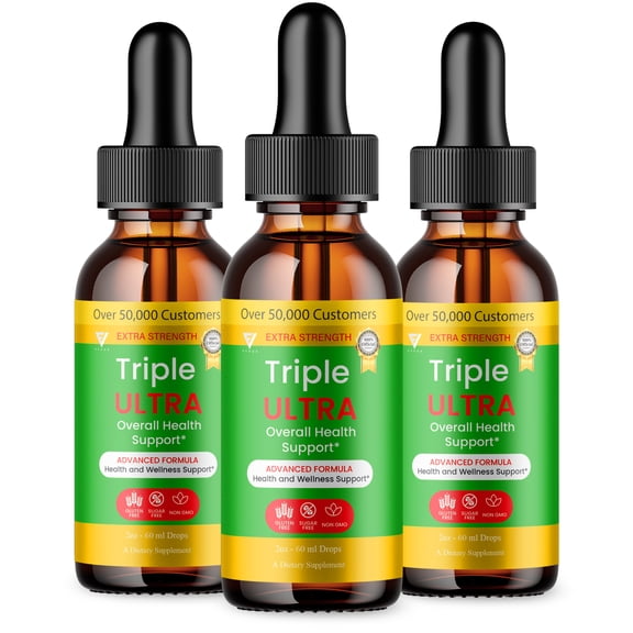 (3 Pack) Triple Ultra Drops, 3X Ultra Overall Health & Wellness Formula (6oz)