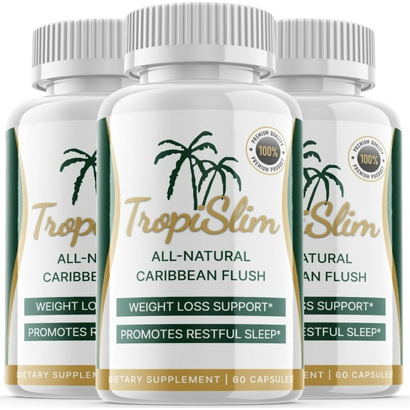 (3 Pack) TropiSlim - Keto Weight Loss Formula - Energy & Focus Boosting Dietary Supplements for Weight Management & Metabolism - Advanced Fat Burn Raspberry Ketones Pills - 180 Capsules