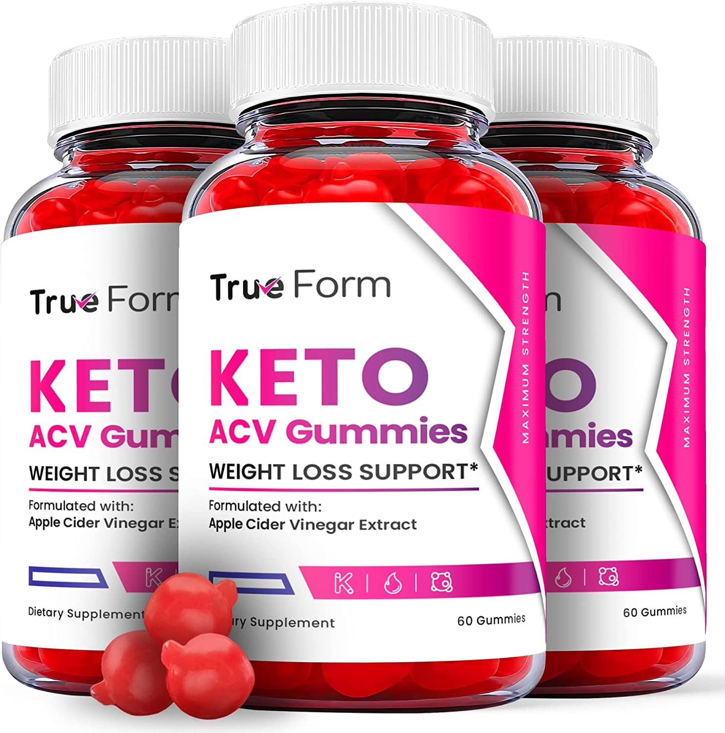 (3 Pack) True Form Gummies Advanced Weight Loss, Keto Gummies for