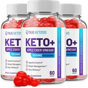 3 Pack True Ketosis ACV Gummies - Official - Keto True Ketosis ACV Advanced Formula Plus Apple Cider Vinegar Dietary Supplement B12 Beet Root Juice Men Women 180 Gummies