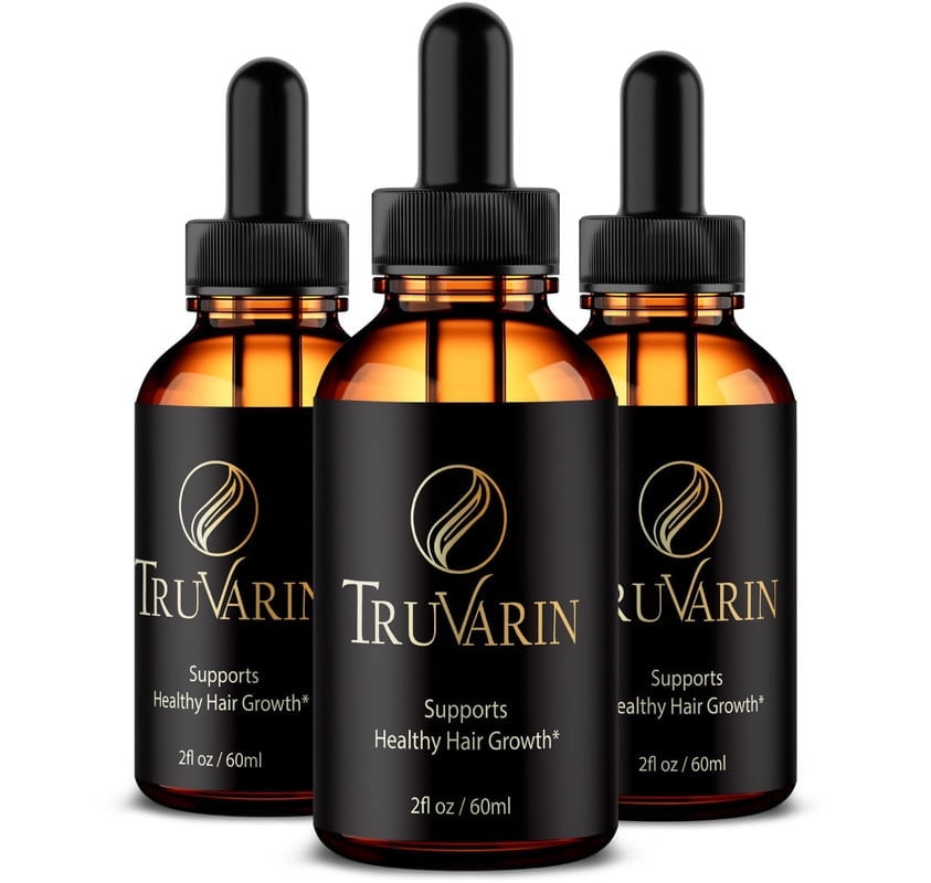 (3 Pack) Truvarin Hair Growth Formula, Premium Support Drops For Beautiful Hair, All Natural Liquid Formula for Shine and Healthy Scalp, Official Tru Varin Drops, Gotas Review (90 Servings)