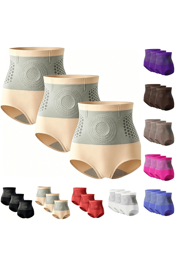 3 Pack Tummy Control Shapewear for Women, 4 in 1 High Waisted Seamless Shaping Underwear Athletic Yoga Underwear,Beige 2XL
