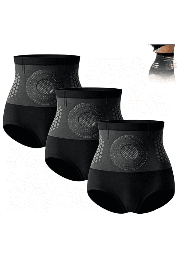 3 Pack Tummy Control Shapewear for Women High Waisted Seamless Shaping Underwear Athletic Yoga Underwear,Black M