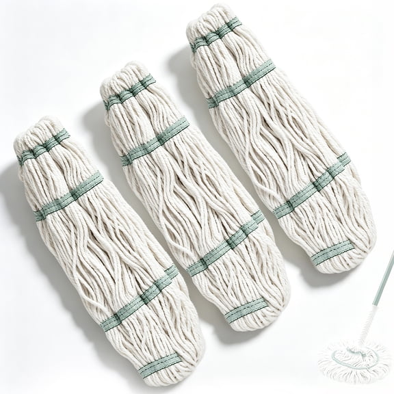 3 Pack Twist Mop Head Refills Compatible with Libman 2031 Tornado Mop, Cotton SelfWringing Replacement Heads, Machine Washable for Hard Floors