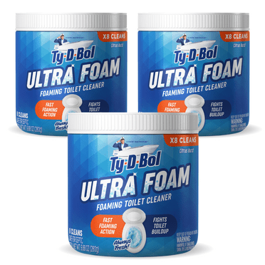 (3 Pack) Ty-D-Bol Ultra Foam Toilet Bowl Cleaner, Citrus Scent, 8 Cleans