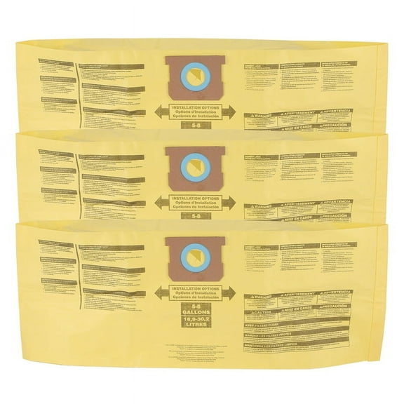 3 Pack Type H 9067100 Vacuum Filter Bags Replacement for 5-8 Gallon Vacuums,Replace Part 90671