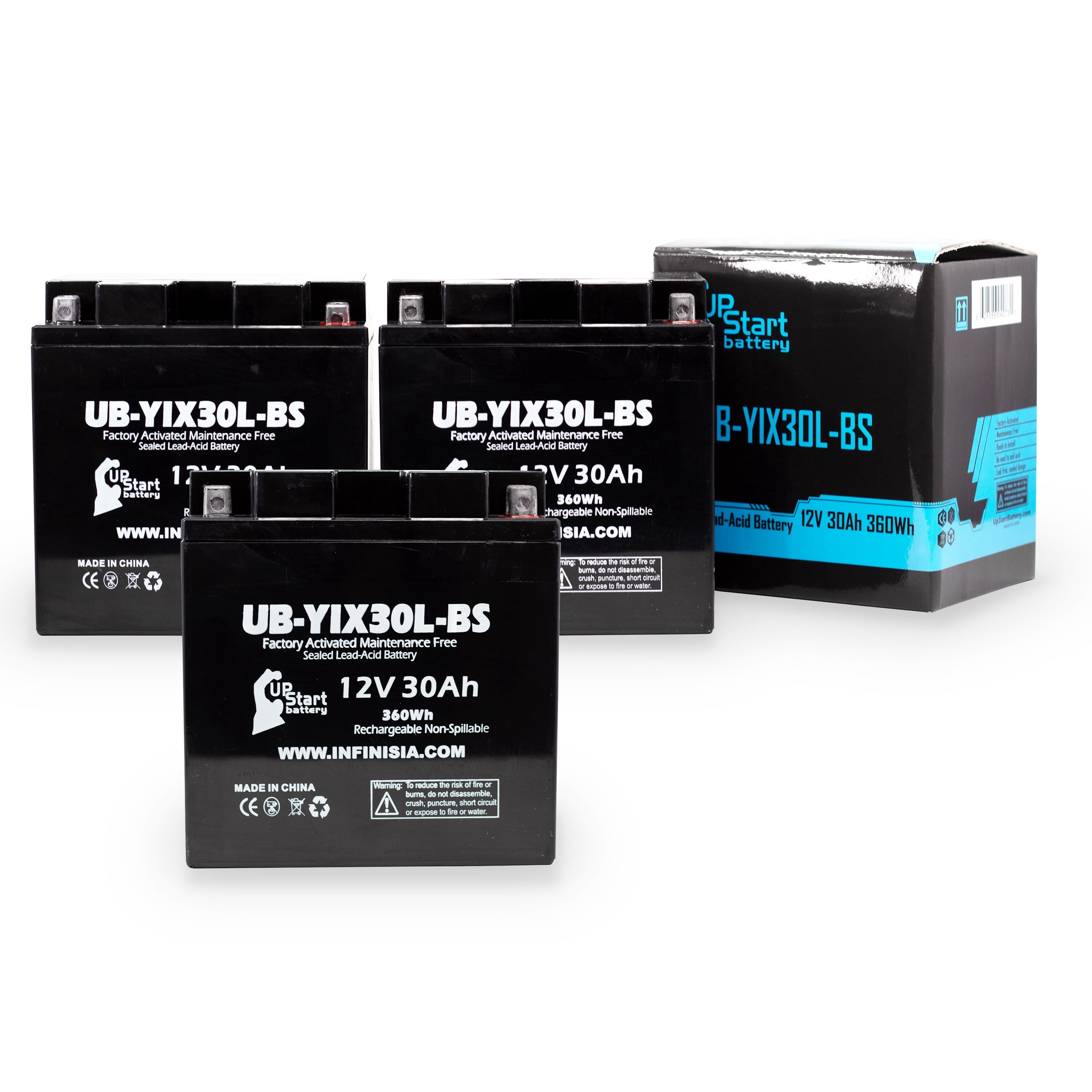 3-Pack UB-YIX30L-BS Battery Replacement for 1985 BMW R80, R80RT 800 CC ...