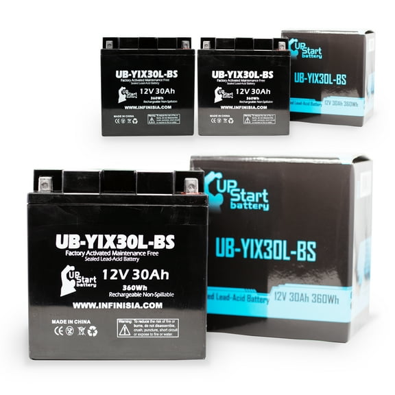 3-Pack UB-YIX30L-BS Battery Replacement for 2010 Arctic Cat Prowler 700 700 CC UTV - Factory Activated, Maintenance Free, Motorcycle Battery - 12V, 30AH, UpStart Battery Brand