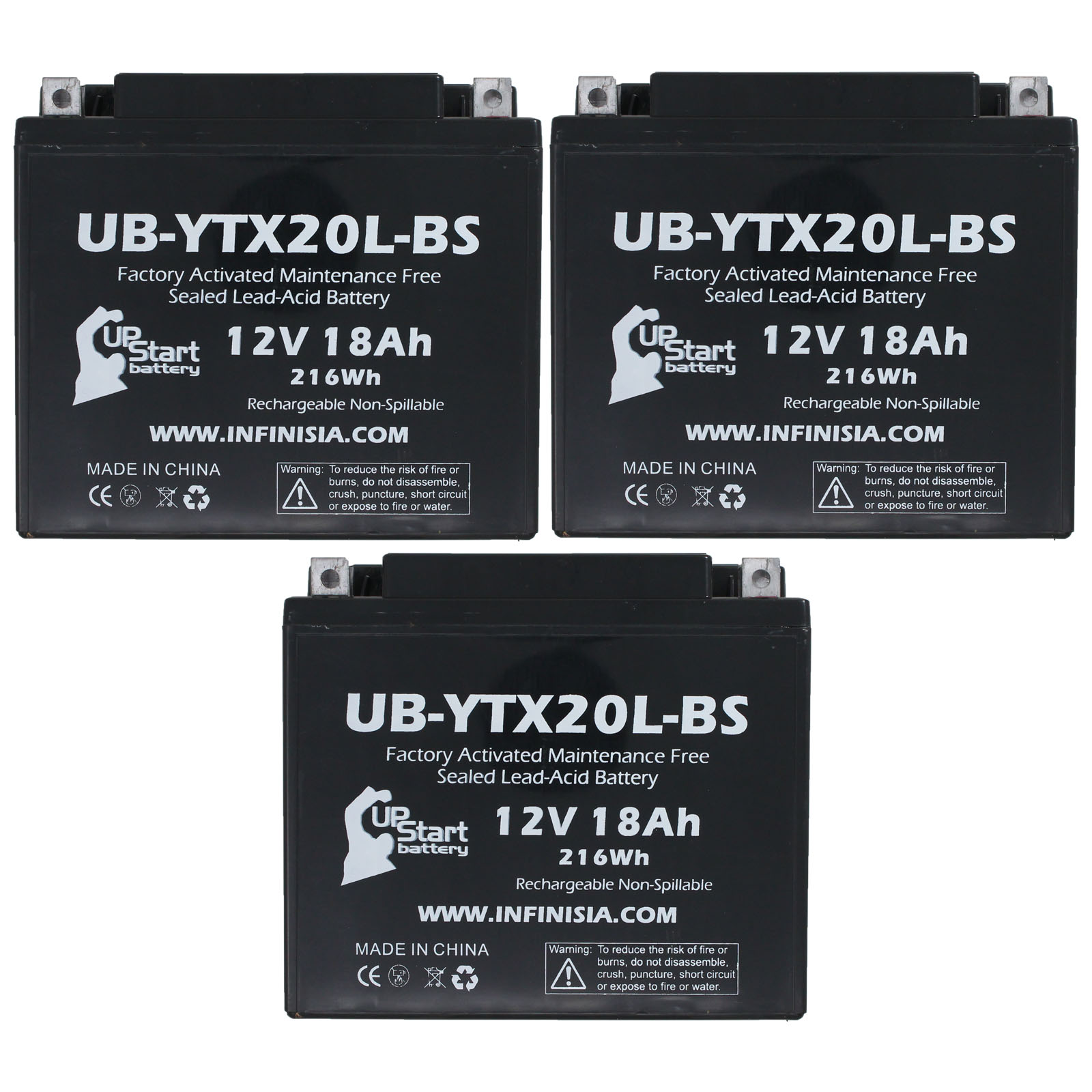 Mighty Max YTX20L-BS Battery For Yamaha Wave Runner 87-07 & More