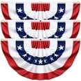 thumbnail image 1 of 3 Pack USA Pleated Bunting Fan Flags, 1.5 x 3 Ft Patriotic Half Fan Banner American Flag Decoration Bunting for Outside Red White and Blue Decor Independence Day Memorial Day 4th of july Decorations, 1 of 10