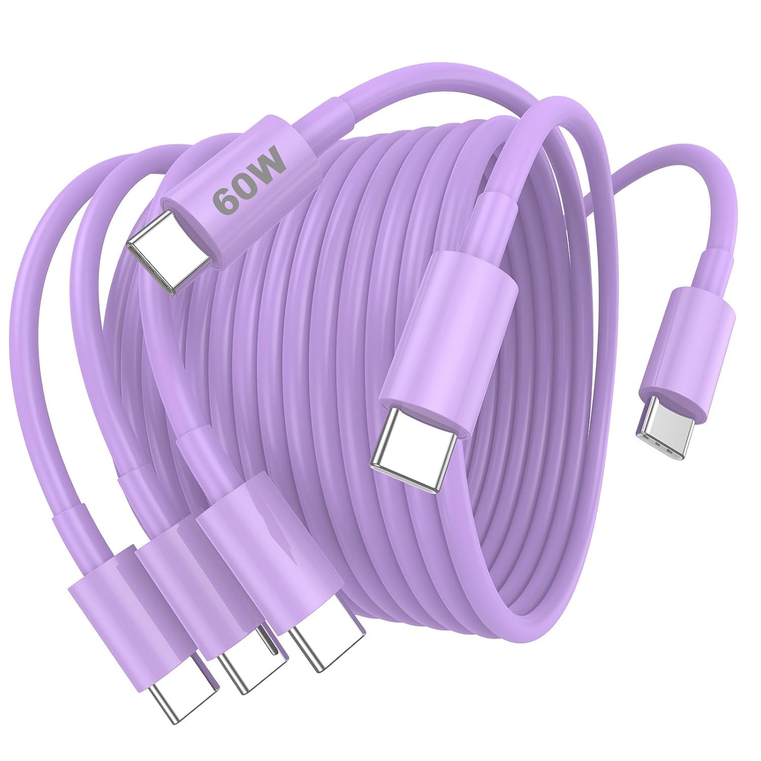 3 Pack USB C to USB C Cable 10 ft 60W for iPhone 15/15 Pro/15 Plus/15