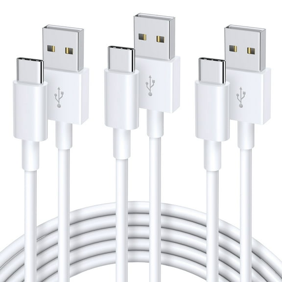 3-Pack USB A to C Cable for CarPlay, [3FT+3FT+6FT] White TPE USB to USB C Cable, USB A to USB C adapter Cord Compatible for iPhone 17/16/15, iPad, Samsung S25/S24/S23, MacBook & More Type-C Devices