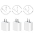 thumbnail image 1 of 3 Pack USB C Charger with 6FT Cable Compatible for iPhone 17 16 15/iPhone 15 Pro/iPhone 15 Pro Max/iPad Pro/Mini/Air4/AirPods, 1 of 6