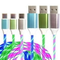 thumbnail image 1 of 3 Pack USB C Charging Cable Led Light Up Type C Charger Fast USB-C to USB-A Charge Cord Compatible with Smart Phones and Most Type C Device(3.3FT,Blue Colorful Green), 1 of 6