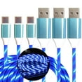 thumbnail image 1 of 3 Pack USB C Charging Cable Led Light Up Type C Charger Fast USB-C to USB-A Charge Cord Compatible with Smart Phones and All Type C Device(6.6FT,Blue ), 1 of 6