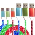 thumbnail image 1 of 3 Pack USB C Charging Cable Led Light Up Type C Charger Fast USB-C to USB-A Charge Cord Compatible with Smart Phones and Most Type C Device(3.3FT,Blue Red Green), 1 of 6