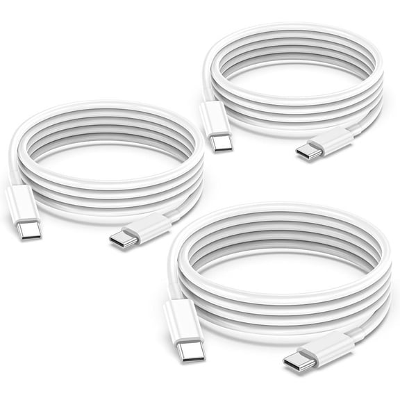 3 Pack USB-C Type C Charging Cable Data Sync Cord Fast Charger Compatible with iPhone 15 Pro Max / 15 Pro / 15 Plus and Samsung Galaxy S20 S21 S22 S23 S24 Ultra Plus models Universal for USB-C devices