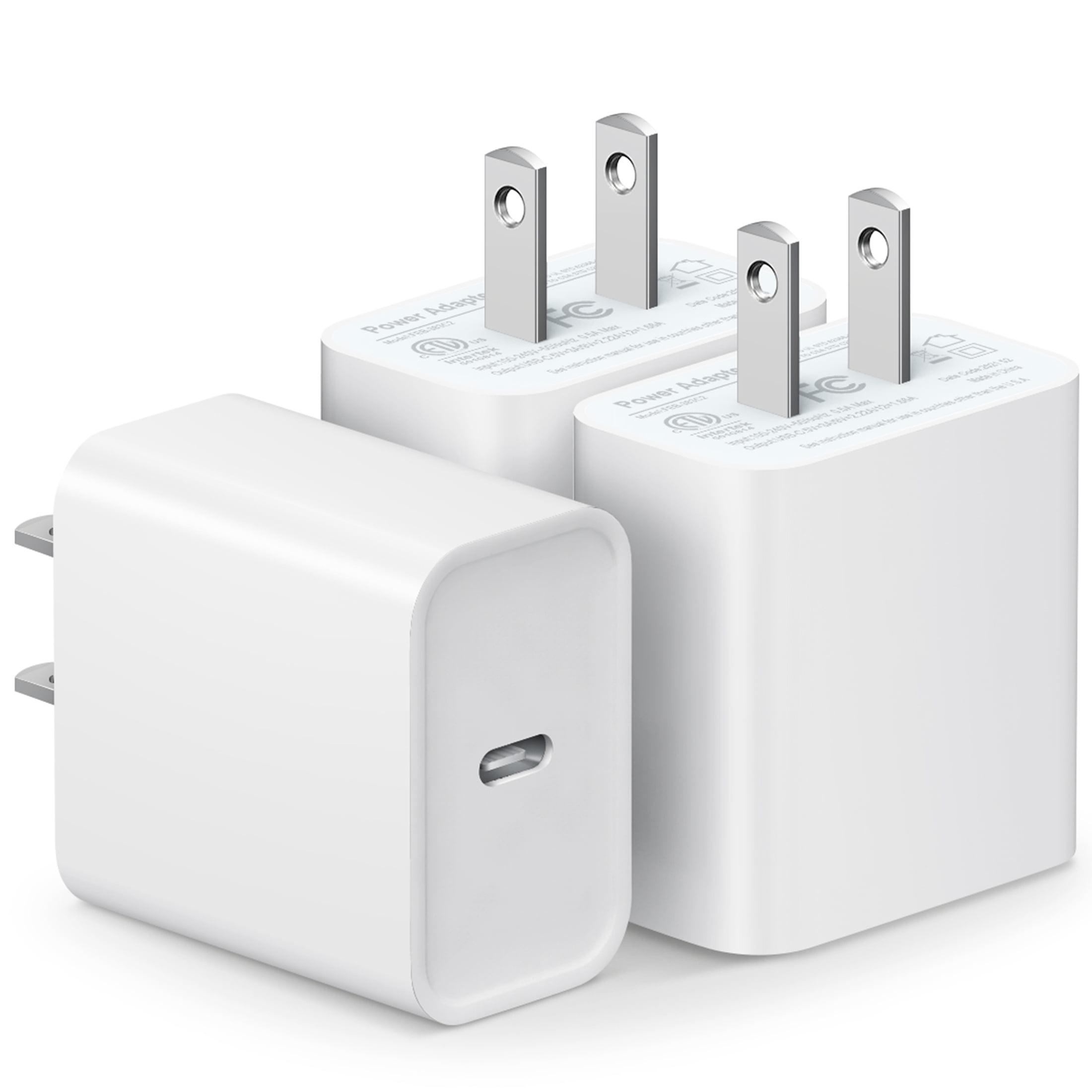3 Pack USB C Wall ChargeriPhone Fast Charger Block 20W PD Power