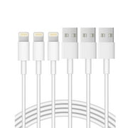3-Pack USB Cable Compatible for iPhone 14/14Pro/Max/13/13 Pro/Max/12/12Pro/Mini/Max/XR/X/8/8 Plus/7/7 Plus/6S/6 Plus/5/5SE and iPad