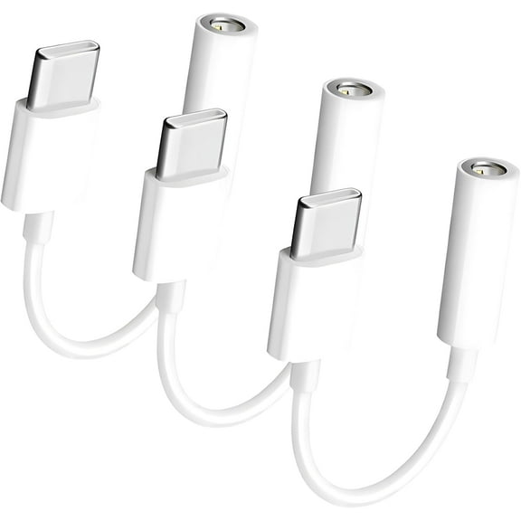 3 Pack USB Type C to 3.5mm Female Headphone Jack Adapter, USB C to Aux Audio Dongle Cable Cord Compatible with iPhone 16 Pro 15 Pro Max, Max,iPad Pro,MacBook, Galaxy S24 S23 S22