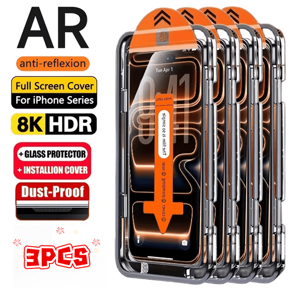 3 Pack Ultra HD Tempered Glass Screen Protector for Apple iPhone 16/16 Pro/16 Plus/16 Pro Max