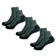 thumbnail image 1 of 3-Pack Unisex Cotton Athletic Running Quarter Cushioned Socks 9-11, Grey/Black, 1 of 1
