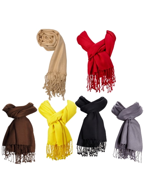 3 Pack Unisex Fleece Lined Thermal Scarf Assorted Random Colors 9.5 X 59