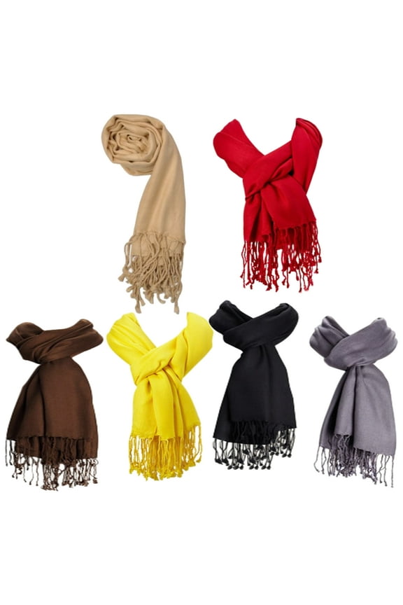 3 Pack Unisex Fleece Lined Thermal Scarf Assorted Random Colors 9.5 X 59