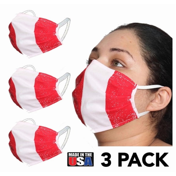 3-Pack Unisex Stars Cotton Reusable Side Pleats Face Mask 167M2173