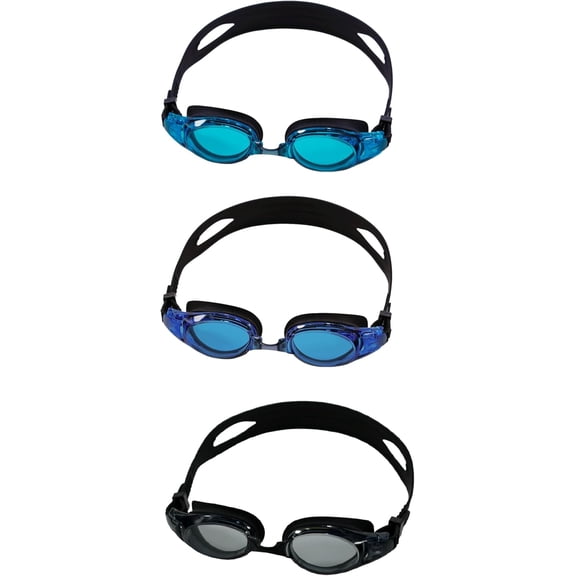 3 Pack Unisex Swim Goggles for Adults and Kids Ages 6+ with 3 Durable Cases