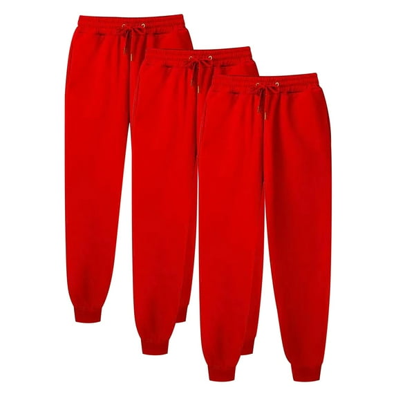 3 Pack Unisex Thick Sweatpants High Waisted Cozy Fleece Cinch Bottom Pants 2024 Trendy Baggy Workout Running Joggers with Pockets for Women Men