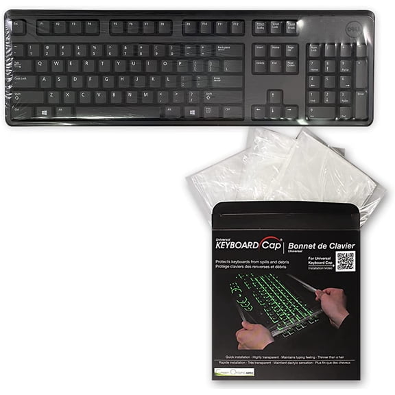 3 Pack] Universal Fully Covered Flat Style 0.025mm Wipeable Superb Tactile Feeling Waterproof Anti-Dust Keyboard Cap Cover for Desktop Keyboard with Numeric Hospital/Dentist Use