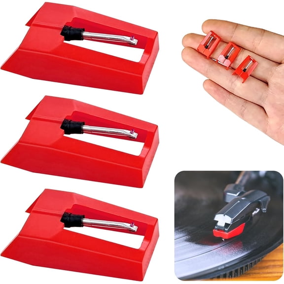 3 Pack Universal Record Player Needles Turntable Needle Replacement,Records Players Needle Replacement,Diamond Stylus Replacement for Most Victrola Crosley LP ION Vinyl Players Phonograph and More
