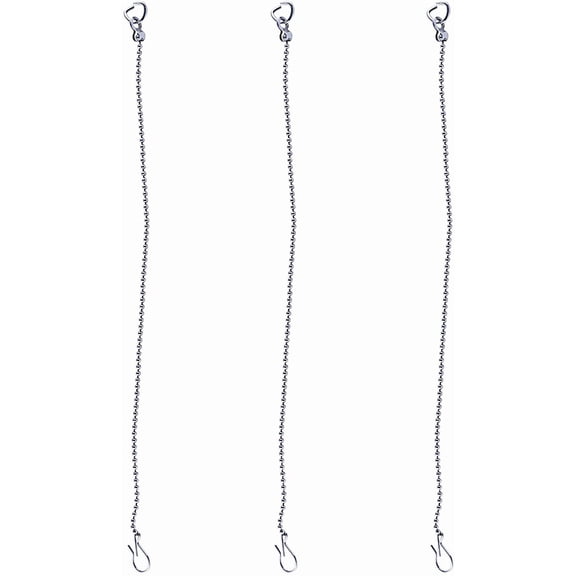 3 Pack Universal Toilet Flapper Chain Replacement Kit,Stainless steel,Including 12-Inch Chain,Hook,Ring