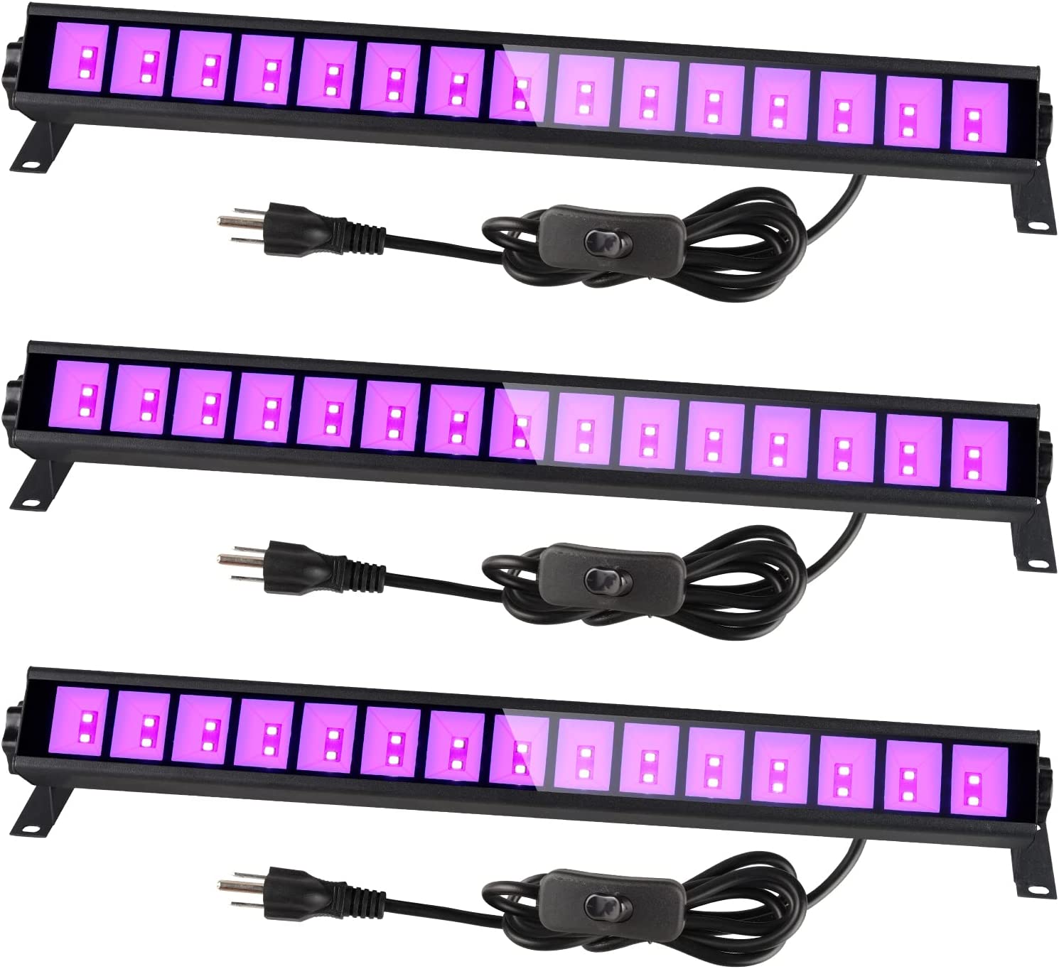 3 Pack Upgraded 36W LED Black Light Bar, Blacklight Flood Light with