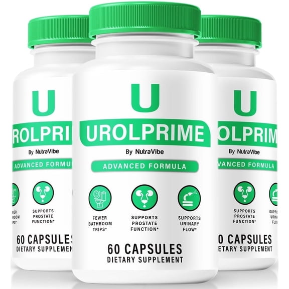 (3 Pack) Urolprime Capsules - Official Urol Prime Pills For Prostate Heath, All Natural Formula To Support Control, Energy & Overall Well-Being, Review (180 Capsules)