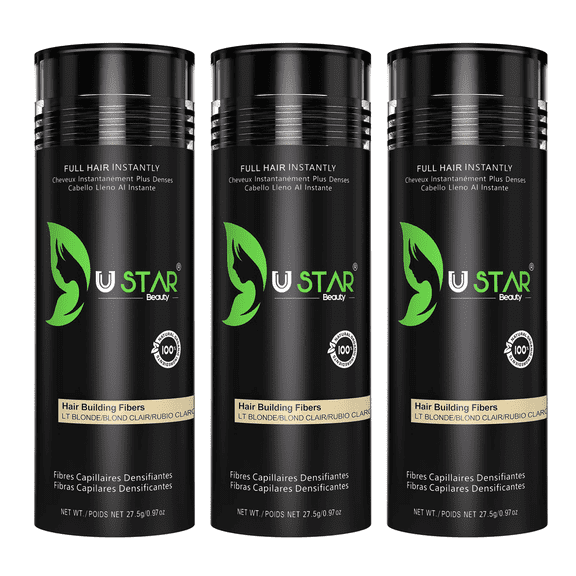 3 Pack - Ustar Hair Building Fiber Light Blonde 0.97 oz/27.5 g