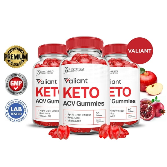 (3 Pack) Valiant Keto ACV Gummies 1000MG Dietary Supplement 180 Gummys