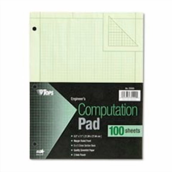(3 Pack Value Bundle) Engineering Computation Pad, Quad Rule, Letter, Green, 100 Sheets/Pad$$Office