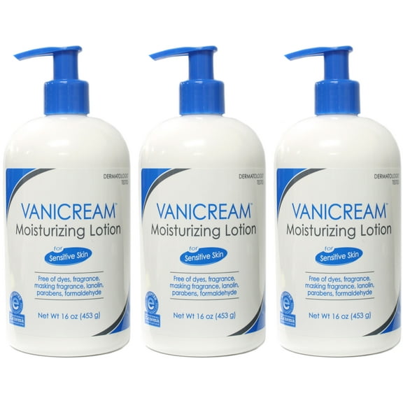 3 Pack Vanicre am Moistu rizing Lot ion for Sensit ive Skin 16 Oz Each