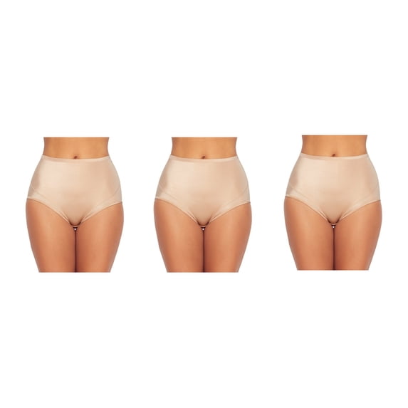 3 Pack - Vanity Fair Womens Smoothing Comfort Brief Style-13270, Damask Neutral, Size 9