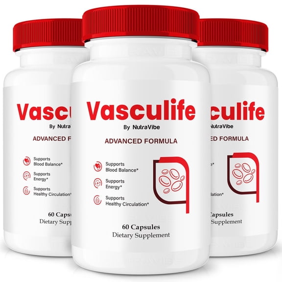 (3 Pack) Vasculife Original Formula with a Clean Blend to Support Healthy Circulation, Natural Energy & Balanced Levels | Just 2 Easy-to-Swallow Pills Daily (180 Capsules)