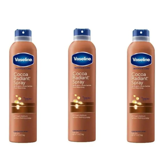 3 Pack - Vaseline Intensive Care Spray Moisturizer, Cocoa Radiant 6.5 oz