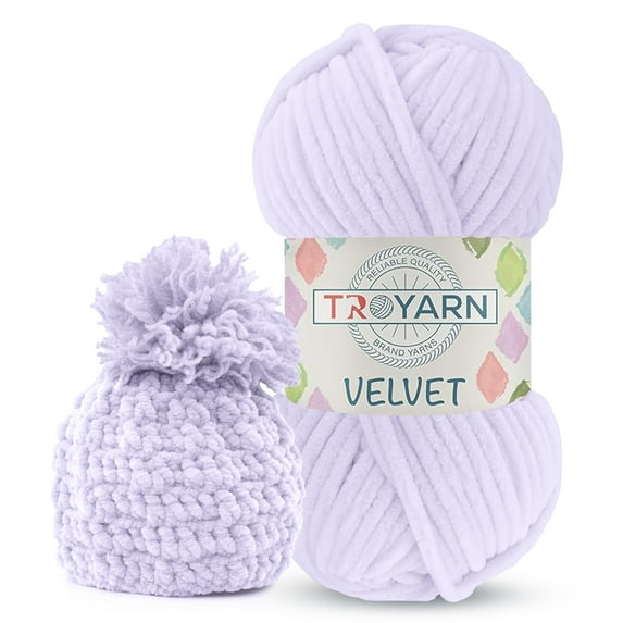 3 Pack Velvet Yarn for Crocheting - Chenille Yarn, 132 Yards Amigurumi Yarn, Fluffy Yarn, Plush Yarn, Baby Blanket Yarn for Crocheting, Size 6