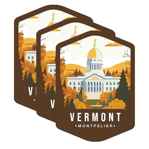 (3 Pack) Vermont Statehouse Decals - Montpelier Sticker - Capital ...
