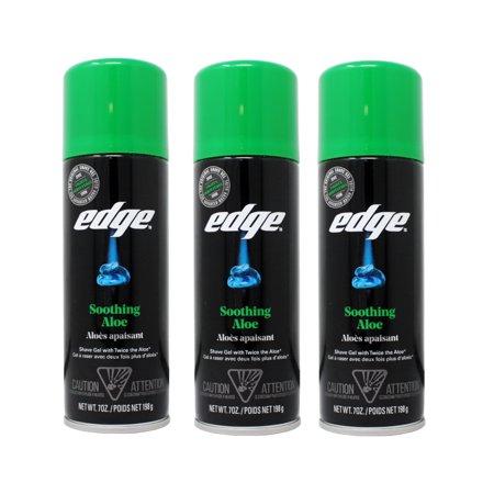 3 Pack Vicks Edge Shave Gel Soothing Aloe 7oz Each