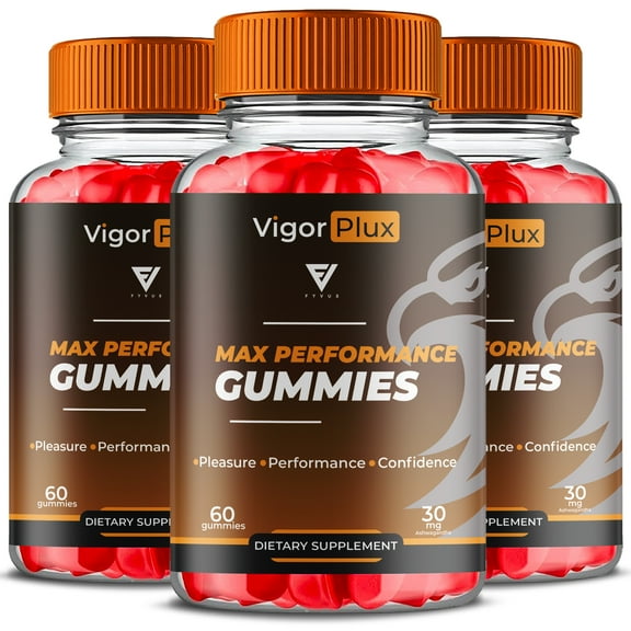 (3 Pack) Vigor Plux Gummies, Vigor Plux Maximum Strength Supplement for Daily High Drive, VigorPlux (180 Gummies)