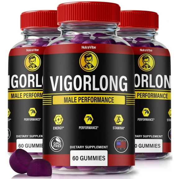 (3 Pack) VigorLong Gummies – Official Vigor Long ME All-Natural Gummy for Physical Health & Well-Being, Gomitas for Energy, Vitality & Wellness Support, Reviews (180 Gummies)