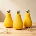 thumbnail image 1 of 3 Pack Vintage Fabric Pear Decor Set, Stuffed Artificial Fruit Ornament, Soft Faux Fruit Figurine for Table Tray Shelf Centerpiece, Rustic Home Styling Decor for Kitchen Dining Living Room, 1 of 6