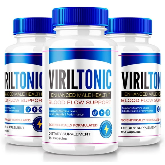 (3 Pack) VirilTonic Capsules, VirilTonic24 Capsulas Advanced Blood Support for Maximum Performance - Extra Strength Formula for Men, VirilTonic 24 Health, Viril Tonic Reviews (180 Capsules)